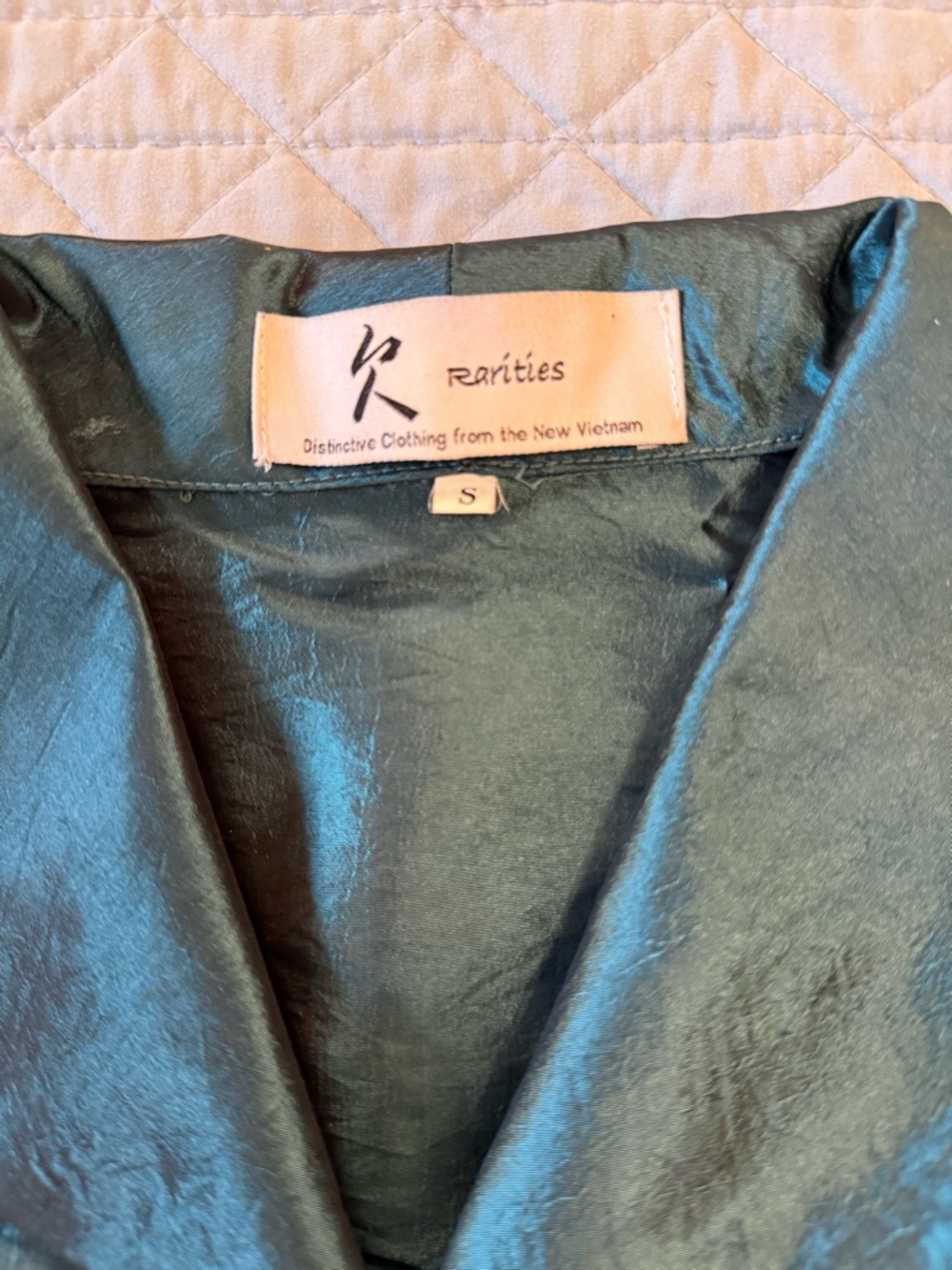 Rarities  Emerald Green Satin Blouse